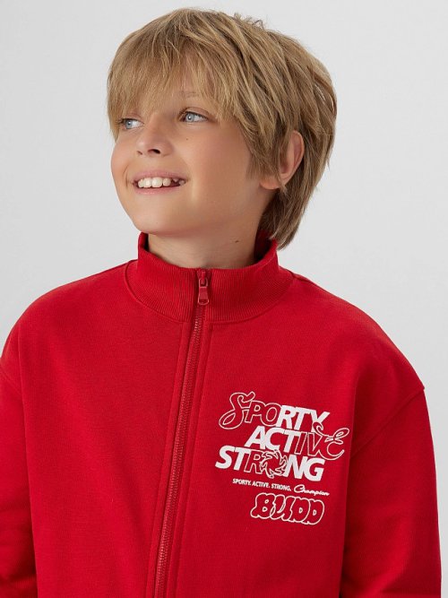 Толстовка для мальчиков красная на молнии, фото 4 из 6