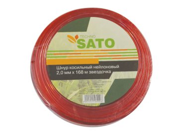 Шнур косильный нейлоновый 2,0мм х168м звездочка SATO TECHNO (1LB)
