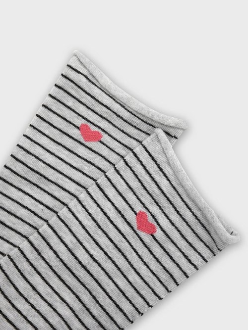 Носки женские серые в полоску с сердечком, фото 6 из 18