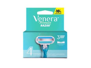 Кассеты сменные для безопасных бритв RAZAR VENERA, 4 шт