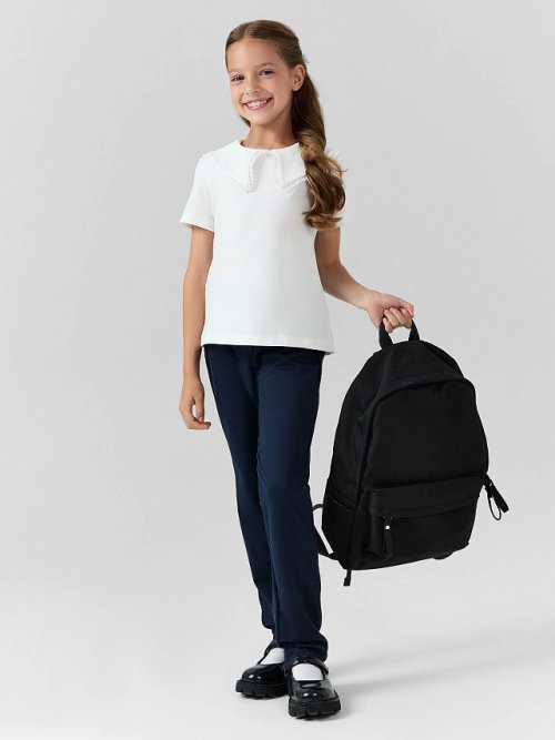 Классические брюки для девочек в темно-синем цвете, фото 8 из 12