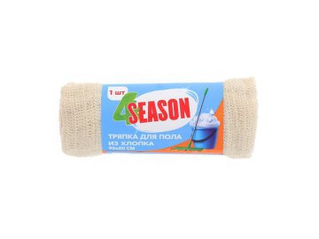Тряпка для уборки пола 4season х/б белая 90 х 80 см, цвет натуральный
