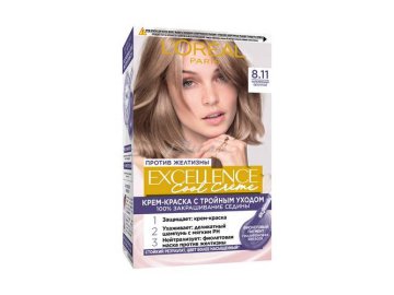 Крем-краска для волос L'OREAL Excellence Cool Crème с тройным уходом, тон 8.11, 255 г
