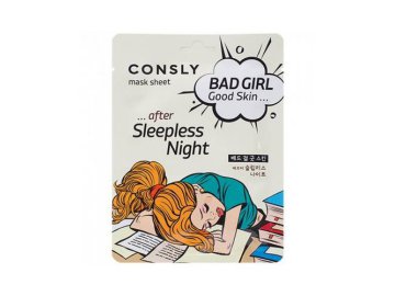 Маска тканевая для лица CONSLY Bad Girl Good Skin после бессонной ночи, 23 мл
