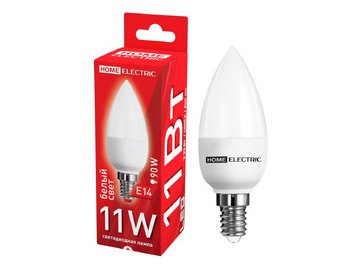Лампа светодиодная HOME ELECTRIC C37 11W Е14 4500K