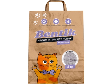Наполнитель Bentik бентонитовый комкующийся, с ароматом лаванды, 4 кг