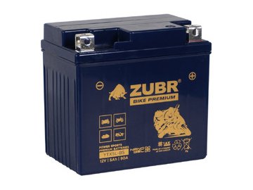 Мотоциклетный аккумулятор ZUBR Premium YTX5L-BS R+ (5 А·ч)