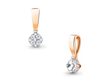 Подвеска декоративная Aquamarine, красное золото 585 проба, вставка фианит