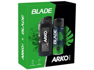 Набор ARKO MEN Гель для душа - шампунь для волос 2 в 1 Black, 260 мл + дезодорант-спрей BLADE Green Dream, 150 мл