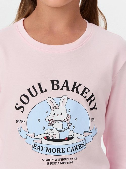 Комплект для девочек розовый с принтом "soul bakeru", фото 5 из 32