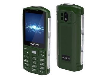 Кнопочный телефон Maxvi P101 (зеленый) на акции в магазинах 5 элемент