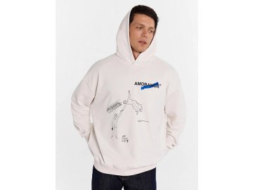 Худи мужское бело-бежевое с печатью Марк Формель