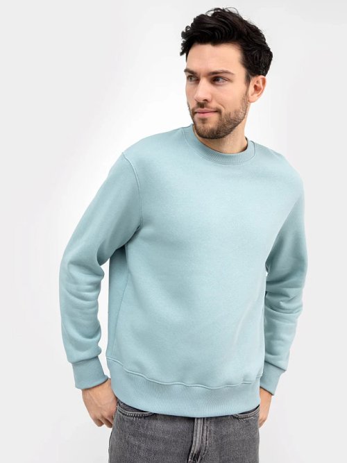 Джемпер мужской в пыльно-бирюзовом цвете, фото 3 из 5
