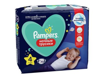Подгузники-трусики ночные PAMPERS Pants Maxi (9-15 кг) для мальчиков и девочек, 30 шт