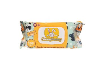 Акции Милы Ольшаны Только в сети «Мила» - Салфетки влажные для детей  SUNNY BUNNY Ромашка, 108 шт