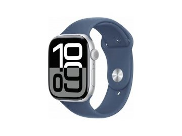Умные часы apple watch series 10 46 мм mwwm3lw/a (алюминий, серебристый, синий силиконовый ремешок m/l) в Пинске Электросила