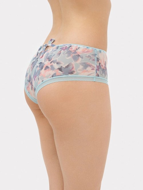 Трусы женские шорты мятно-зеленые с крупными цветами, фото 1 из 18