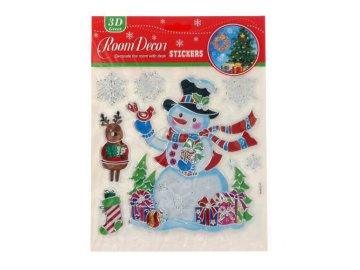 Набор новогодних наклеек на окно, 24 х 22 см, арт. JJ-SDA08