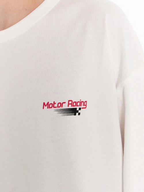 Лонгслив мужской белый "Motor racing", фото 4 из 6