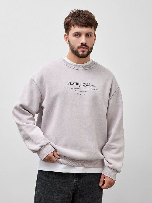 Свитшот мужской с начесом и надписью "Prairie calls", фото 6 из 18