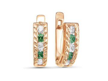 Серьги детские Иллада, красное золото 585 проба, вставка фианит