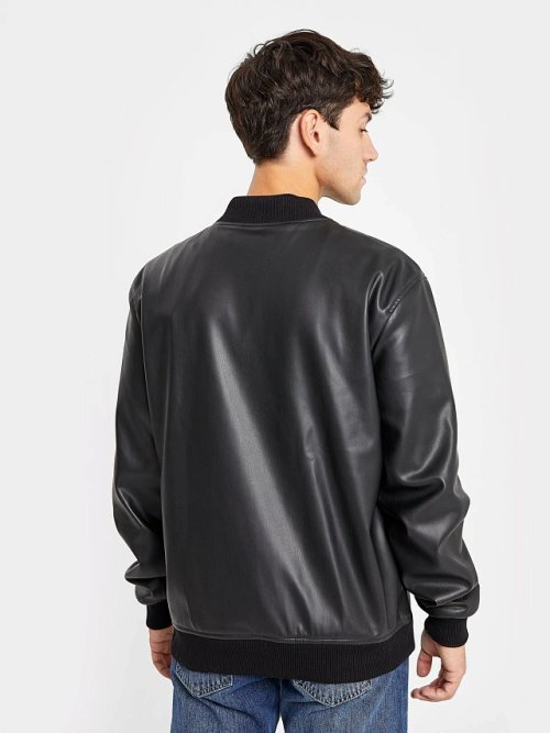 Жакет мужской из экокожи в черном цвете, фото 3 из 5