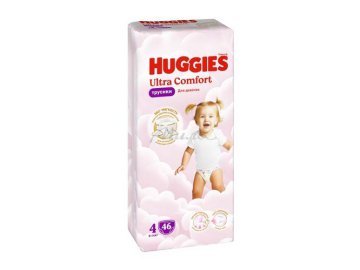 Подгузники-трусики детские одноразовые HUGGIES Ultra Comfort Girl 4 (9-14 кг), 46 шт