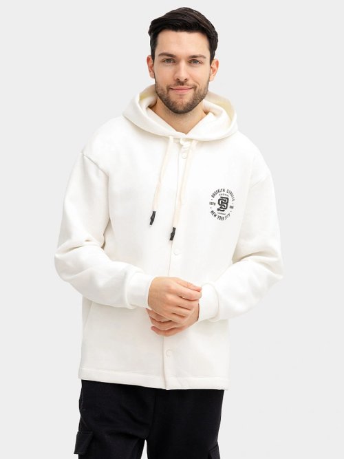 Жакет мужской в светло-молочном цвете с печатью, фото 1 из 5