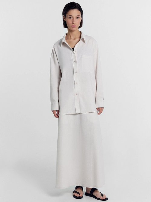 Рубашка женская в светло-бежевом цвете, фото 4 из 5