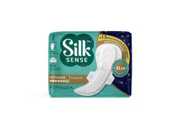 Прокладки женские гигиенические OLA! Silk Sense Ромашка, ночные, в индивидуальной упаковке, 7 шт