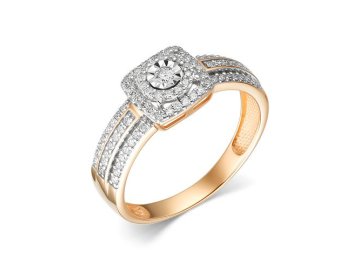 Кольцо декоративное Bellissima, красное золото 585 проба, вставка бриллиант