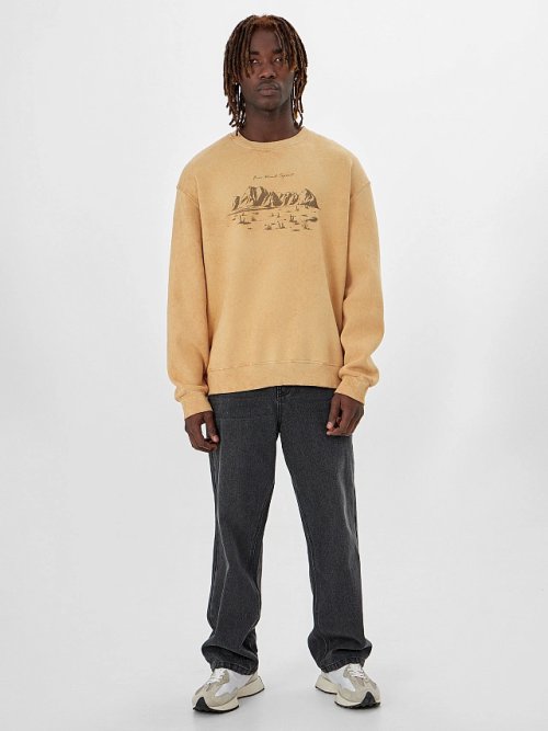 Свитшот мужской бежевый с обработкой эйсид, фото 4 из 6