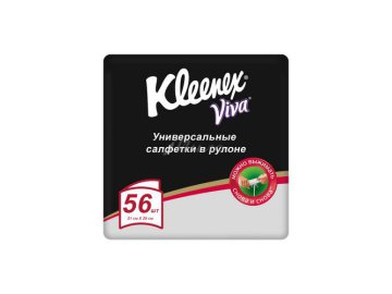 Салфетки многоразовые KLEENEX Viva в рулоне особо прочные, 21 см*28 см, 56 шт
