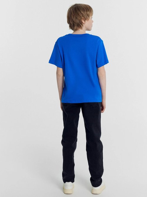 Футболка для мальчиков синяя с печатью, фото 6 из 8