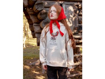 Худи для девочек бело-бежевое с Жар-Птицей Марк Формель