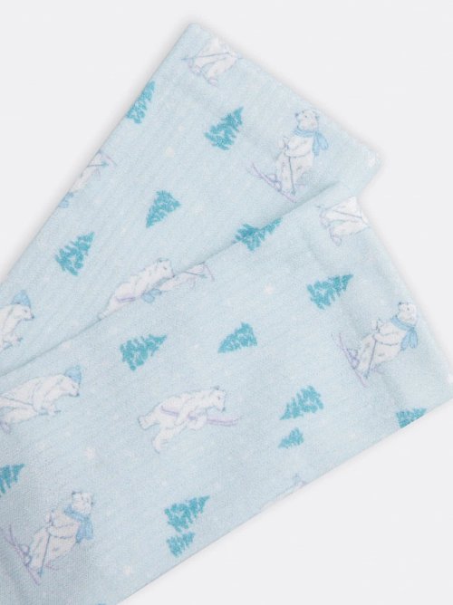 Носки женские белые с рисунком в виде медведей, фото 4 из 4