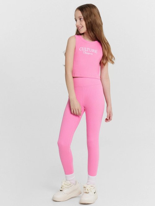 Легинсы для девочек розовые, фото 2 из 7