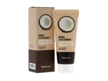 Гель-скатка FARMSTAY Real Coconut Deep Clear Peeling Gel отшелушивающее с экстрактом кокоса, 100 мл