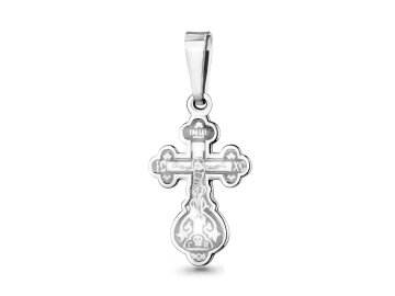 Подвеска крест православный Aquamarine, серебро 925 проба