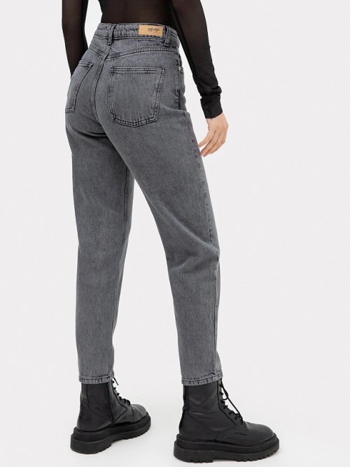 Джинсы mom fit женские серые с высокой посадкой, фото 3 из 5