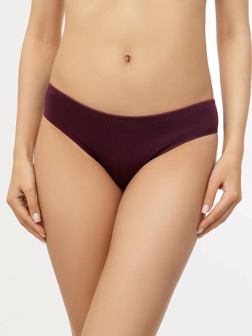 Хлопковые слип-бикини в оттенке "сливовое вино", фото 2 из 5