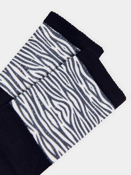 Носки женские черные с принтом "зебра", фото 4 из 12