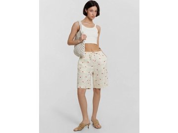 Шорты женские кремовые в клетку