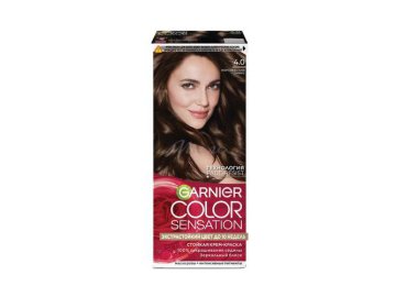 Мила акции Браслав - Крем-краска для волос GARNIER Color Sensation, тон 4.0 Каштановый перламутровый