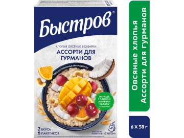 Хлопья овс"БЫСТРОВ"(гурман ассорти) 228г