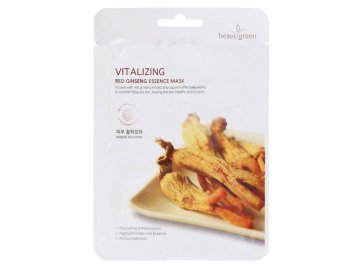 Маска ткан. Beauugreen обновл. д/лица с экстр. Красн. женьшеня vitalizing red ginseng essence mask