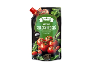 Кетчуп Золотая капля Классический 250 г дой-пак