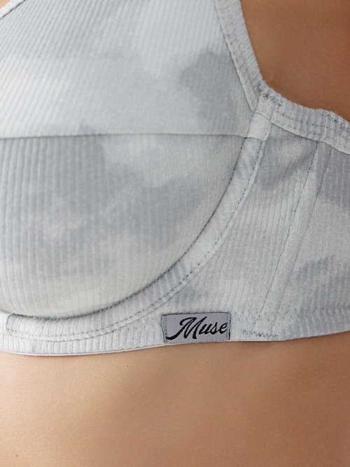 Бюстгальтер женский серый с эффектом тай-дай, фото 6 из 21