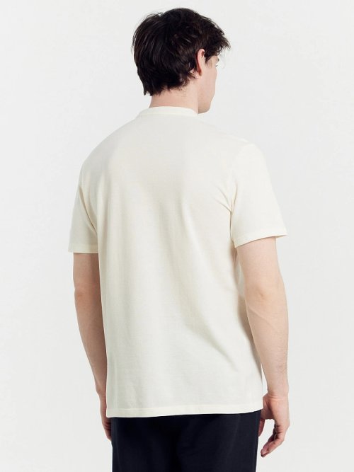 Джемпер-поло хлопковый в бело-молочном цвете, фото 2 из 7