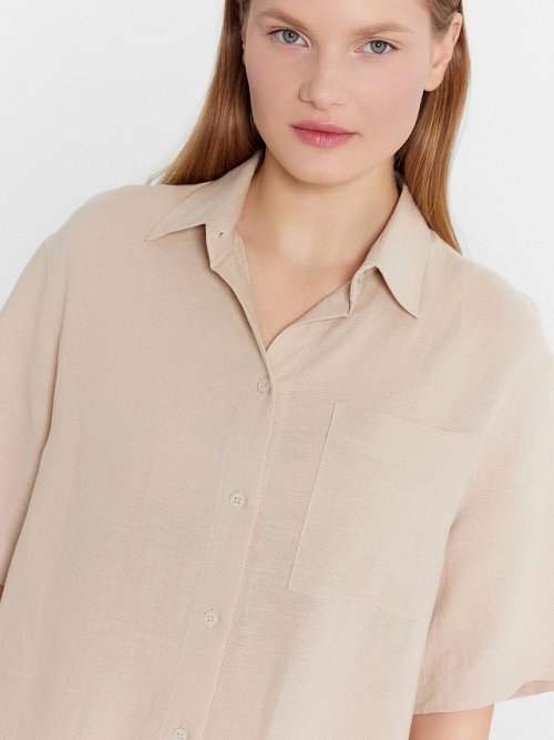 Рубашка женская бежевая, фото 4 из 5